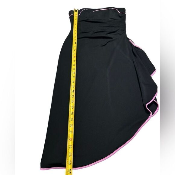 90’s Vintage Betsy and Adam Black Strapless Dress Pink Accent Asymmetrical Knee - Picture 10 of 10